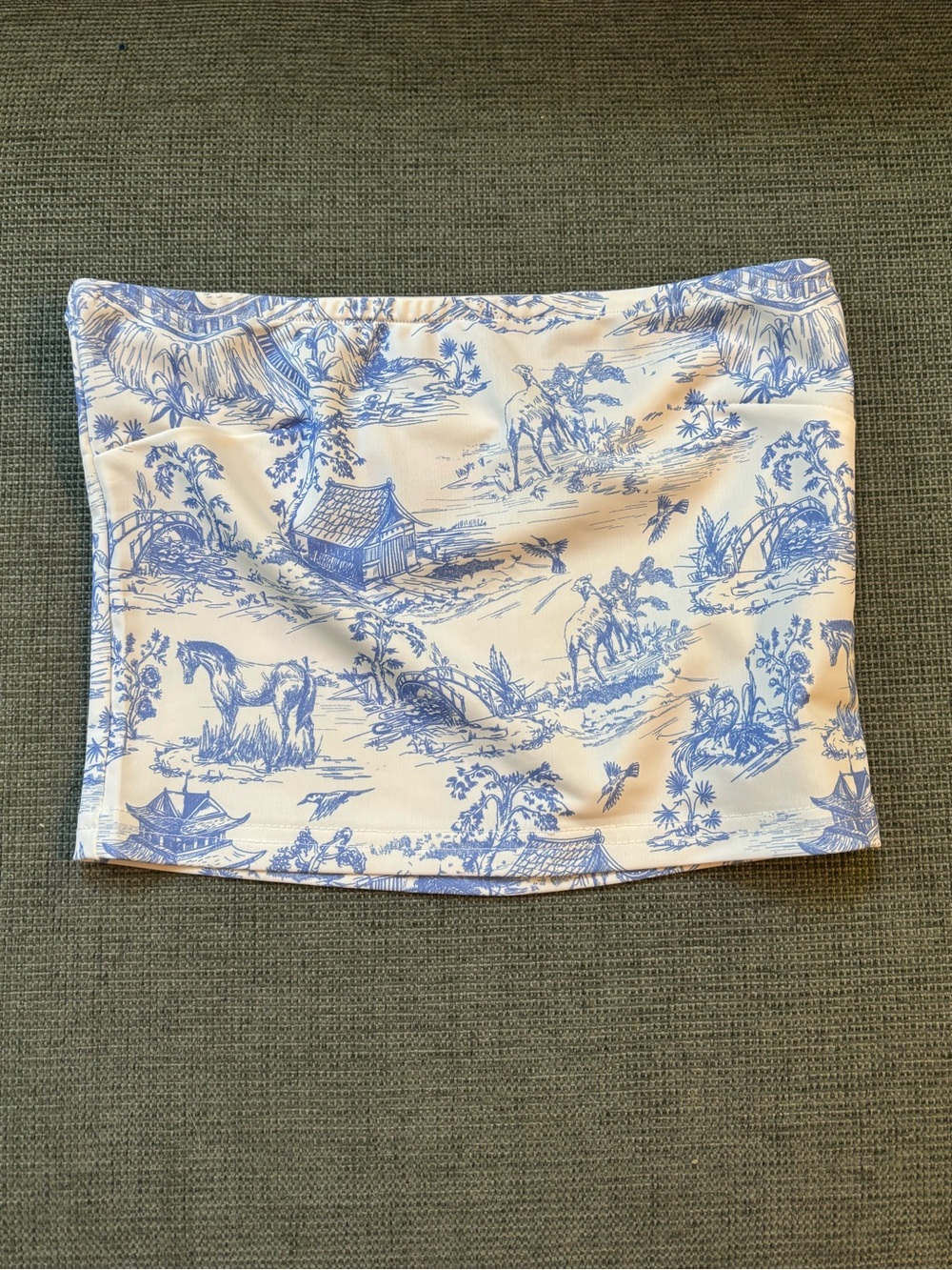 Edited blue and white tube top